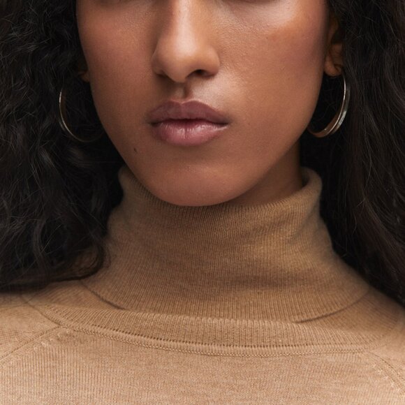 Mango Medium Tan Fine-Knit Turtleneck Sweater/NWT/XL - Picture 4 of 15